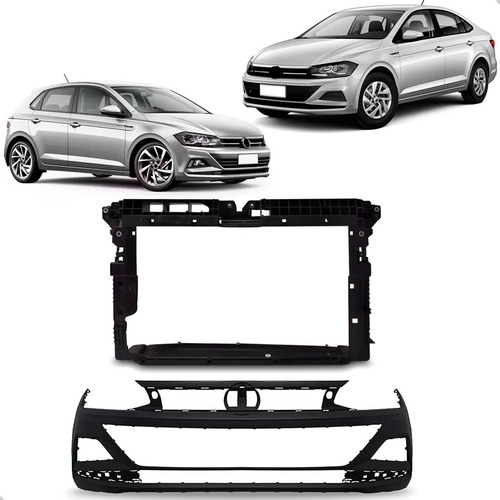 Kit Envolvente Vw Polo 2017 A 2022 Painel Mini Frente 1.0 Preto