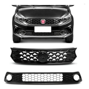 Tela Frontal Para Fiat Argo 2017 A 2020 Superior E Inferior Preto