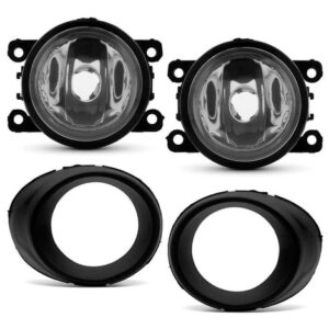 Kit Farol Milha Auxiliar Ka 2015 À 2018 Com Grade Preta.