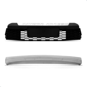 Kit Spoiler C/ Grade Central Saveiro Cross Gv G5 2010 A 2013 Prateado