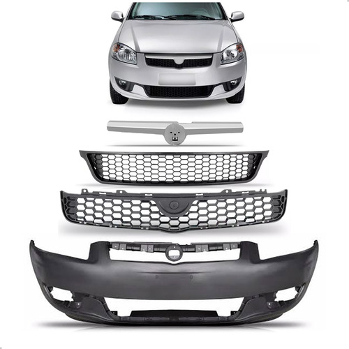 Kit Envolvente Siena 2013 2014 2015 2016 Com Grades Preto