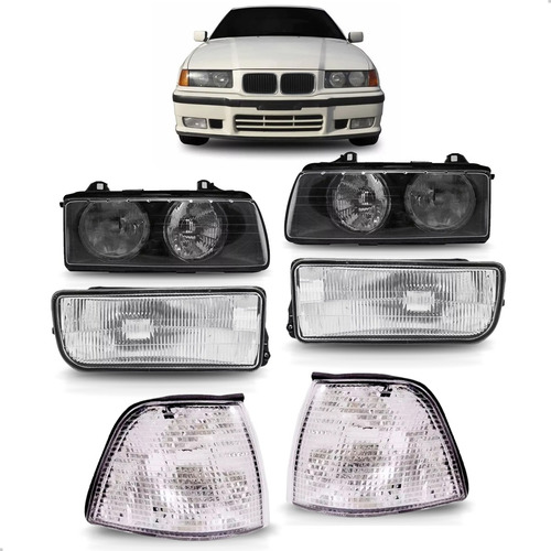 Kit Farol Bmw 1991 A 1997 Mod 320 S3 Com Milhas E Piscas