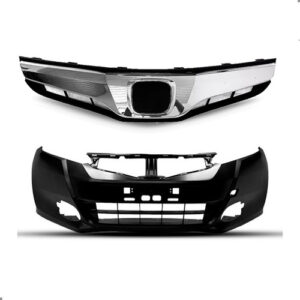 Kit Parachoque Para Honda Fit 2013 2014 Com Grade Superior - Preto