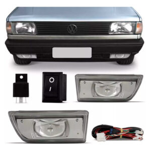 Kit Farol Auxiliar Gol Parati Saveiro Voyage Quadrado 87/97 Transparente