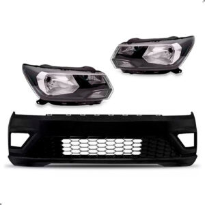 Kit Parachoque Para Gol Saveiro Voyage Gviii 2018 A 2023 Preto