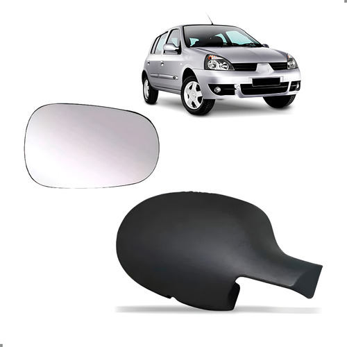 Kit Capa E Lente De Retrovisor Clio 1999 A 2011 Direita Direito