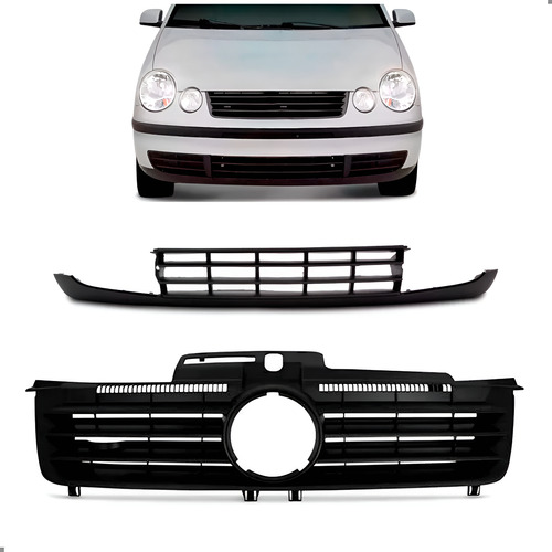 Par De Grade Para Polo 2003 A 2006 Superior E Inferior Saia Preto