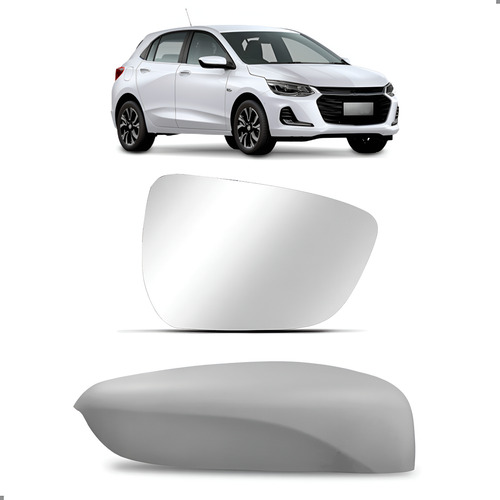 Kit Lente E Capa Retrovisor Para Onix 2020 A 2026 Direita