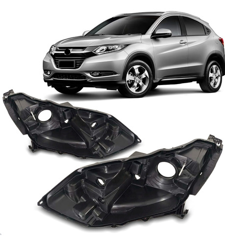 Par Carcaça Farol Dianteiro Hrv 2015 A 2018 C/ Regulador