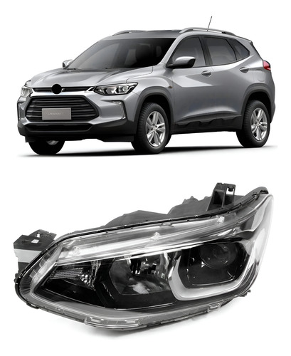 Farol Tracker 2021 2022 2023 2024 Elétrico C/ Motor 1ª Linha - Esquerdo/motorista