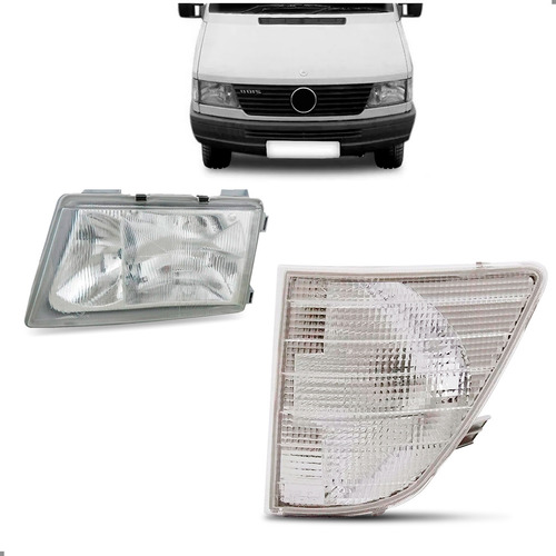 Kit Farol E Pisca Para Sprinter 1995 A 2005 Lado Esquerdo