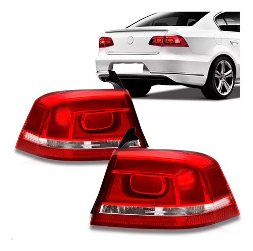 Par Sinaleira Traseira Passat 2011 A 2014 Canto Vermelho