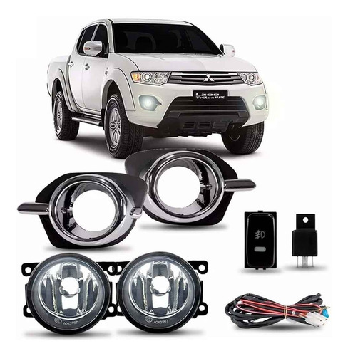 Kit Farol Milha Triton 14 À 2016 Hpe Dakar Moldura Cromada.