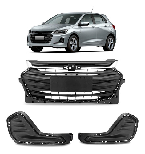 Grade Para Onix 2020 A 2025 E Par Tampas Sem Furo Milha