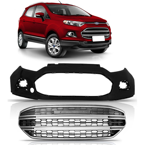 Parachoque Ecosport 2013 14 2015 2016 C/ Grade Friso Cromado Carrara