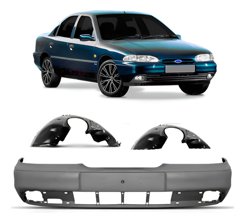 Parachoque Ford Mondeo 1993 A 1996 C/parabarros 1a Linha  Preto
