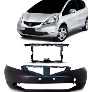 Kit Parachoque E Painel Frontal Para Fit Honda 2009 A 2012 Preto