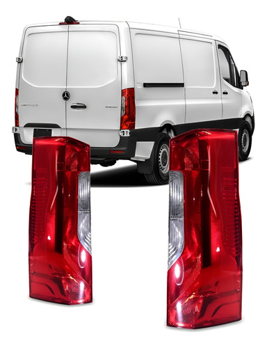Par Sinaleira Traseira Sprinter C/ Led 2019 A 2022 Vermelho