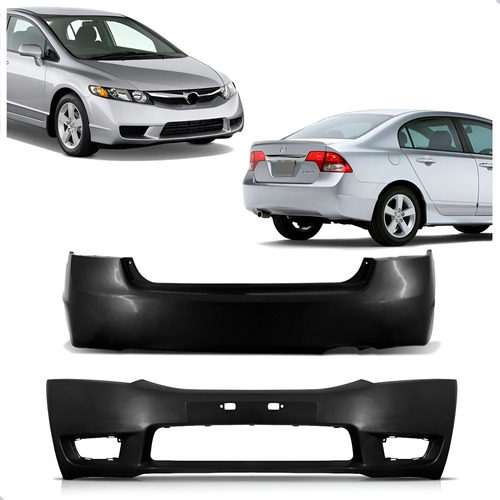 Kit Envolvente Dianteiro E Traseiro New Civic 2009 2010 2011 Preto