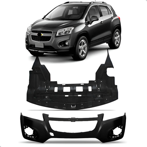 Kit Parachoque E Defletor Tracker 2014 2015 2016 Preto