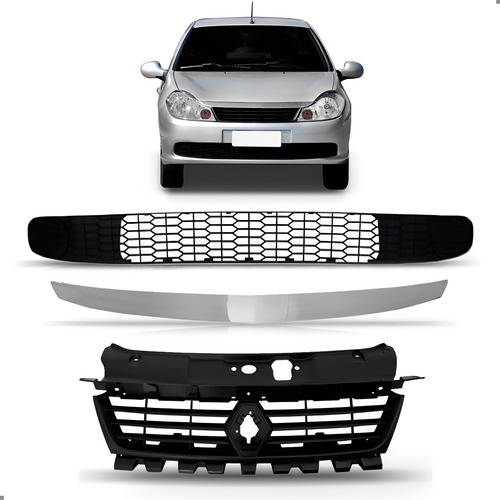 Kit Grades E Friso Para Symbol 2009 2010 2011 2012 2013 Preto