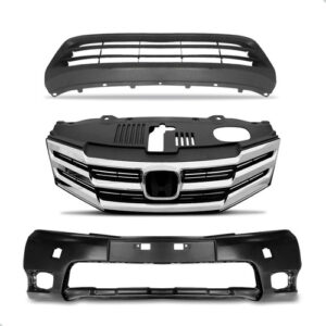 Parachoque Para Honda City 2012 A 2014 C/ Grades Sup. E Inf. - Preto