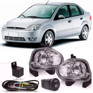 Kit Farol Neblina Milha Auxiliar Fiesta 2003 À 2007 Transparente