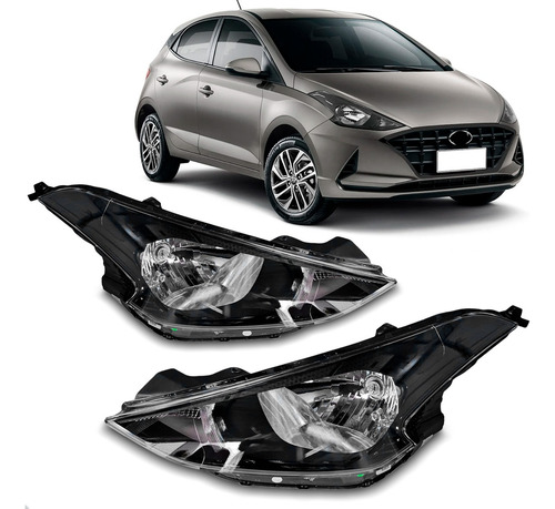 Par Farol Dianteiro Para Hyundai Hb20 2020 2021 2022 Sem Led Direito