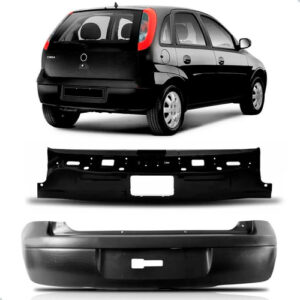 Kit Parachoque Traseiro E Painel Corsa Hatch 2003 A 2012 Preto