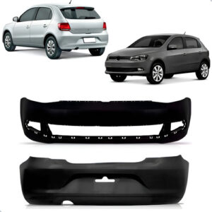 Parachoque Dianteiro E Traseiro Vw Gol G6 Gvi 2013 A 2016 Preto