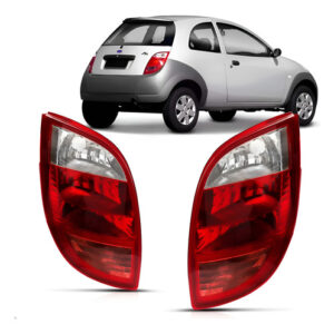 Par Sinaleira Traseira Ford Ka 2002 A 2007 Cristal Re Rosa Vermelho