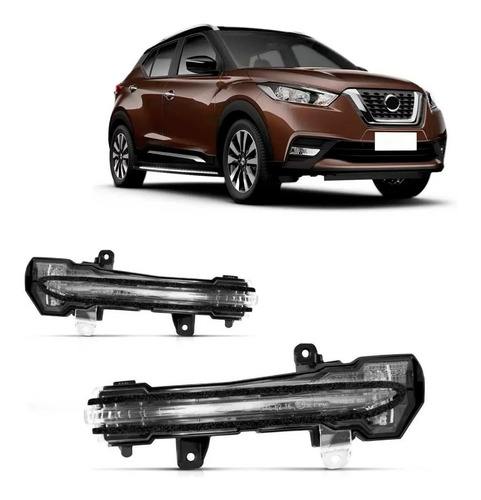 Par Pisca Retrovisor Kicks 2017 A 2021