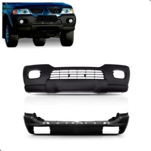 Par De Parachoque Para Pajero Sport 1999 A 2006 Diant E Tras Preto