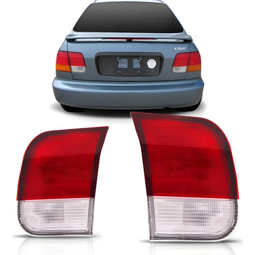 Par Lanterna Traseira Civic 1996 1997 1998 Tampa C/ Garantia Vermelho