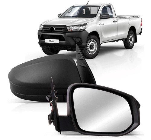 Par Retrovisor Eletrico C/capa Texturizada Hilux 2016 A 2021
