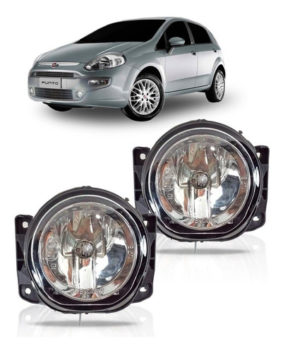 Jogo Farol Milha Auxiliar Neblina Fiat Punto 2012 2013 2014