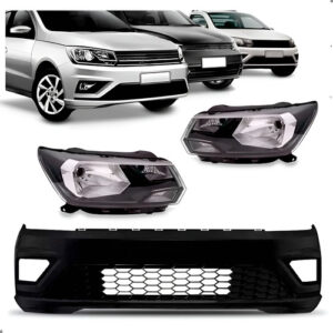 Kit Parachoque Para Gol Saveiro Voyage Gviii 2018 A 2023 Preto