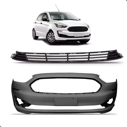 Kit Envolvente Ka 2019 A 2021 Hatch Sedan Inferior 1a Linha Preto