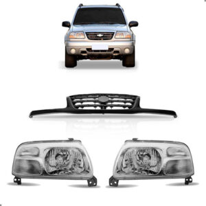 Kit Grade E Par De Farol Para Tracker 2001 2002 2003 A 2010 Preto