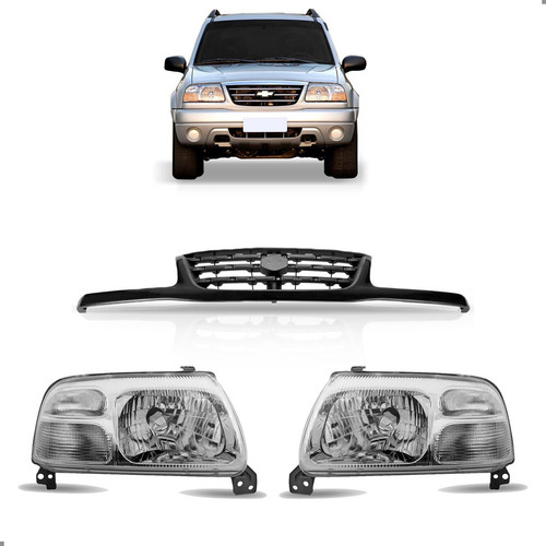 Kit Grade E Par De Farol Para Tracker 2001 2002 2003 A 2010 Preto