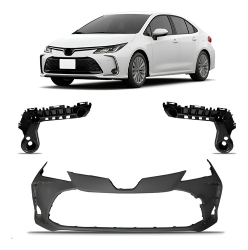 Envolvente Dianteiro Corolla 2020 A 2024 C/ Guias Encaixe Preto
