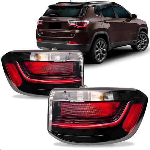 Par Sinaleira Traseira Compass 2022 2023 2024 Com Led Vermelho