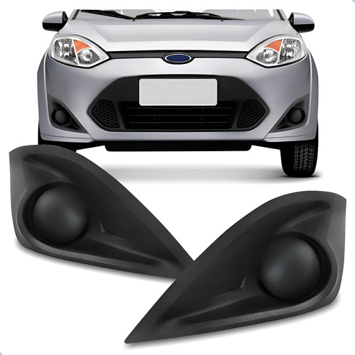 Par Moldura Milha Fiesta 2011 Até 2012 Sem Furo Preto Preto Ambos Os Lados