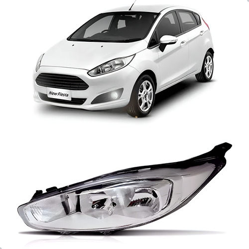Farol Dianteiro Para Ford New Fiesta 2013 Até 2019 1ª Linha Esquerdo/motorista