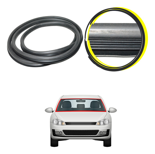 Borracha Para-brisas Sem Friso Fusca 52 Ate 95 .