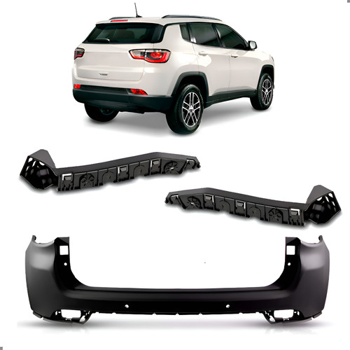 Parachoque Traseiro Para Compass 2017 A 2021 C/ Par Suporte