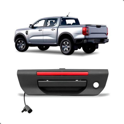 Maçaneta Tampa Traseira Para Ranger 2024 A 2026 Brake Light Preto