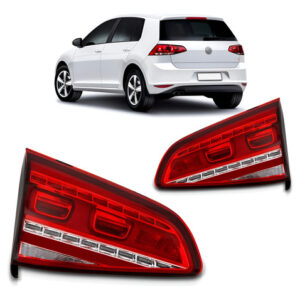 Par Lanterna Traseira Golf 2014 A 2017 Com Led Porta Mala Esquerdo Vermelho