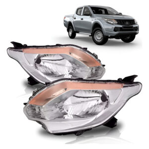 Par Farol L200 Triton 16 17 Manual Cromado C Sinaleira Âmbar