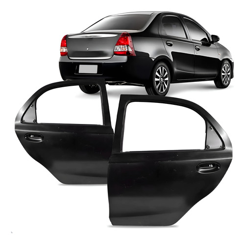 Par Porta Traseira Etios Sedan 2017 A 2021 Traseira Preto